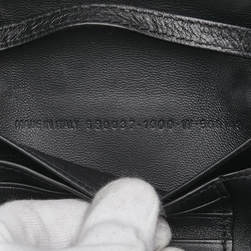 バレンシアガ Bロゴ 三つ折り財布 ショルダーウォレット 580037 ブラック レザー メンズ BALENCIAGA 【中古】