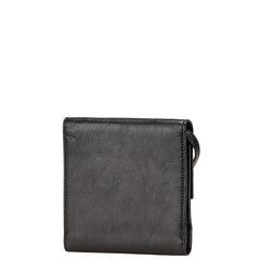 バレンシアガ Bロゴ 三つ折り財布 ショルダーウォレット 580037 ブラック レザー メンズ BALENCIAGA 【中古】
