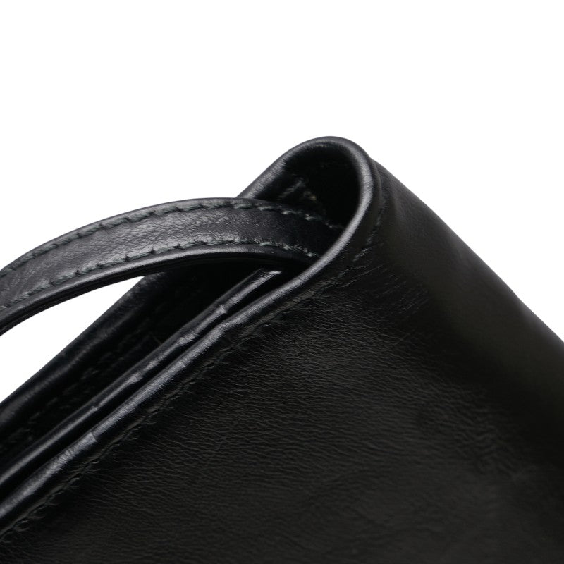 バレンシアガ Bロゴ 三つ折り財布 ショルダーウォレット 580037 ブラック レザー メンズ BALENCIAGA 【中古】