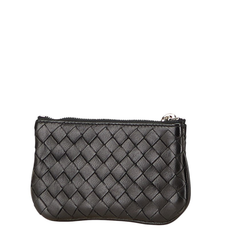 ボッテガヴェネタ イントレチャート コインケース ブラック レザー メンズ BOTTEGAVENETA 【中古】