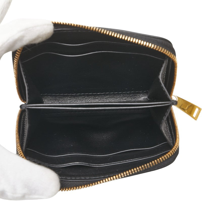 ボッテガヴェネタ イントレチャート コインケース コンパクト財布 ブラック レザー レディース BOTTEGAVENETA 【中古】