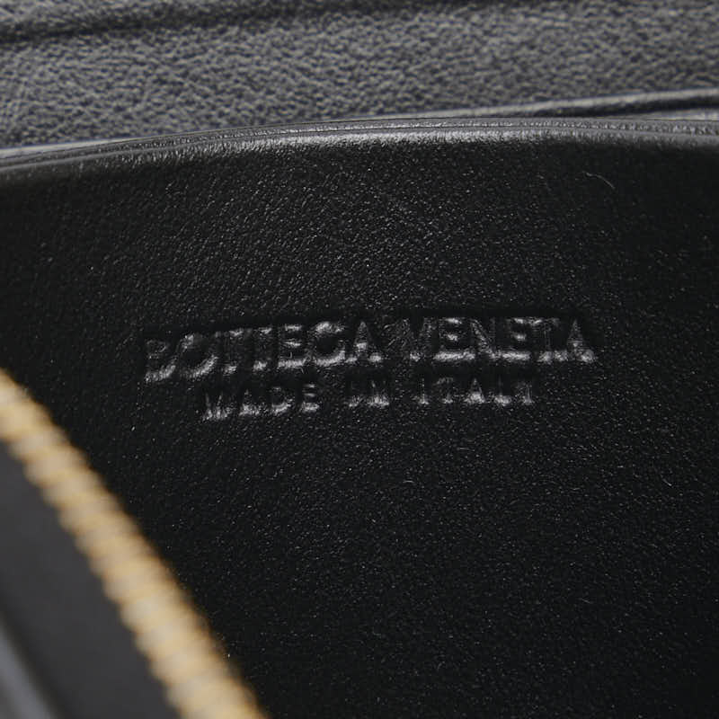 ボッテガヴェネタ イントレチャート コインケース コンパクト財布 ブラック レザー レディース BOTTEGAVENETA 【中古】