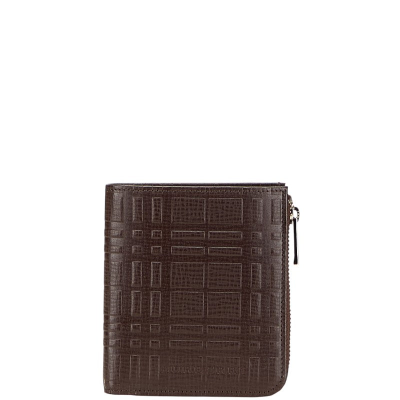 バーバリー チェック 二つ折り財布 キーケース ブラウン レザー レディース BURBERRY 【中古】