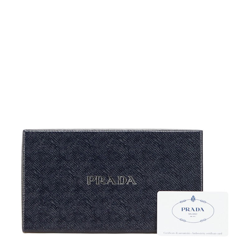 プラダ ヴィッテロダイノ 長財布 1MH132 レッド カーフレザー レディース PRADA 【中古】
