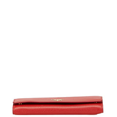 プラダ ヴィッテロダイノ 長財布 1MH132 レッド カーフレザー レディース PRADA 【中古】