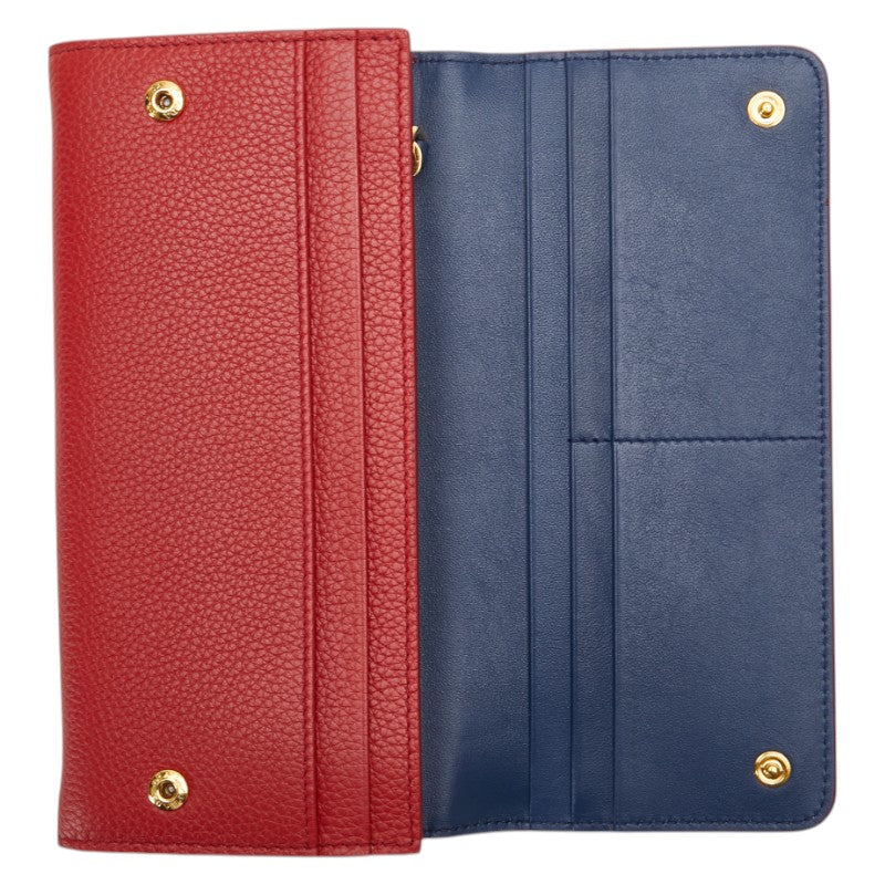 プラダ ヴィッテロダイノ 長財布 1MH132 レッド カーフレザー レディース PRADA 【中古】