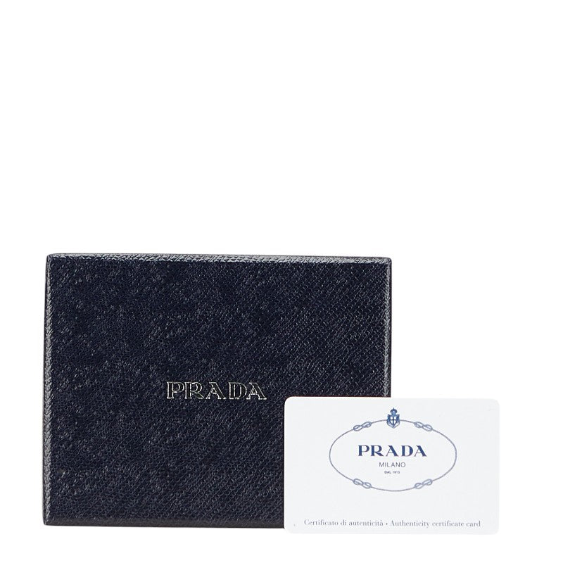 プラダ サフィアーノ 二つ折り財布 1ML018 ブラック レザー レディース PRADA 【中古】
