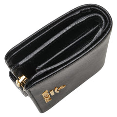 プラダ サフィアーノ 二つ折り財布 1ML018 ブラック レザー レディース PRADA 【中古】