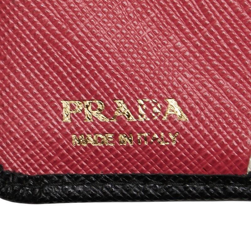 プラダ サフィアーノ 二つ折り財布 1ML018 ブラック レザー レディース PRADA 【中古】