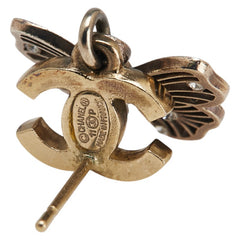 シャネル ココマーク 蝶 バタフライ スイング スタッド ピアス ゴールド メッキ ラインストーン レディース CHANEL 【中古】