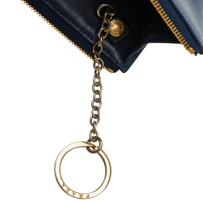 プラダ キーケース コインケース ブルー レザー レディース PRADA 【中古】