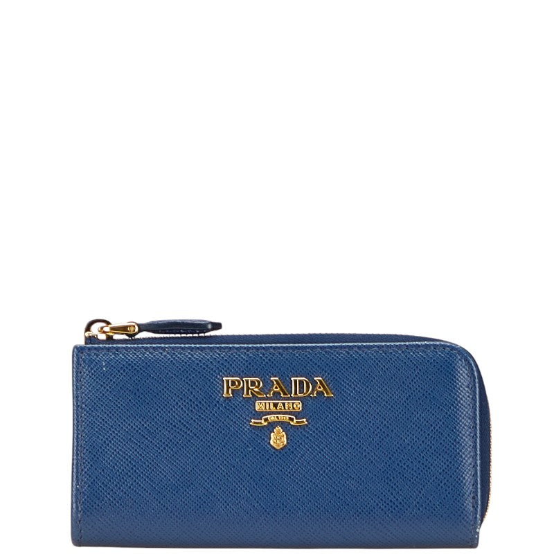 プラダ キーケース コインケース ブルー レザー レディース PRADA 【中古】