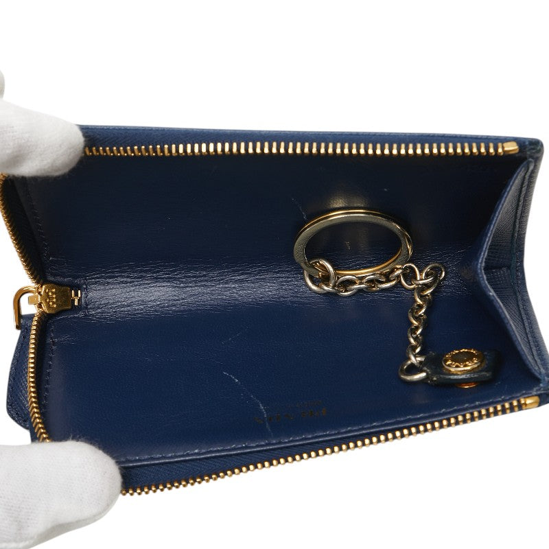 プラダ キーケース コインケース ブルー レザー レディース PRADA 【中古】