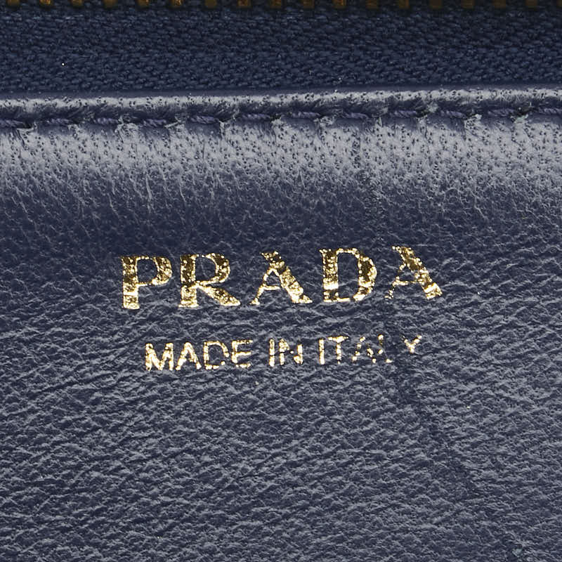 プラダ キーケース コインケース ブルー レザー レディース PRADA 【中古】