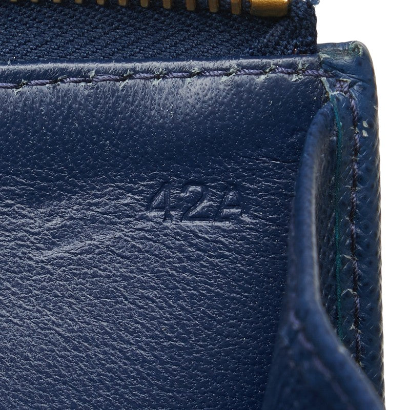 プラダ キーケース コインケース ブルー レザー レディース PRADA 【中古】