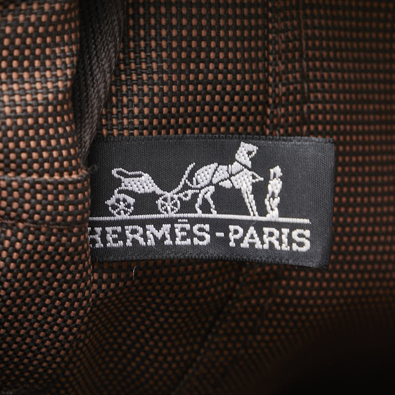 エルメス エールライン トートMM トートバッグ ハンドバッグ ブラウン キャンバス レディース HERMES 【中古】