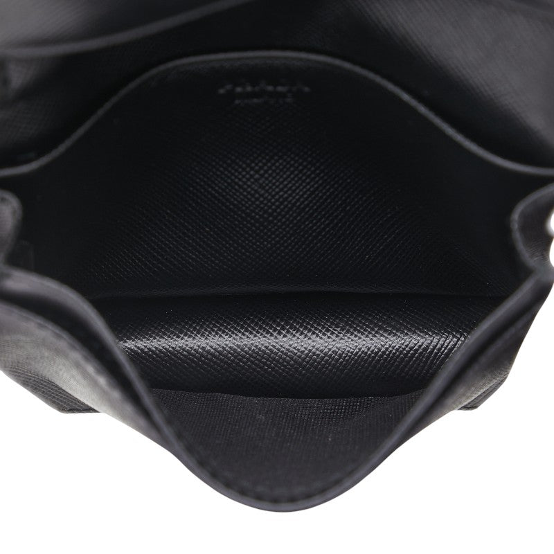 プラダ サフィアーノ カードケース 名刺入れ 1M1439 ブラック レザー レディース PRADA 【中古】