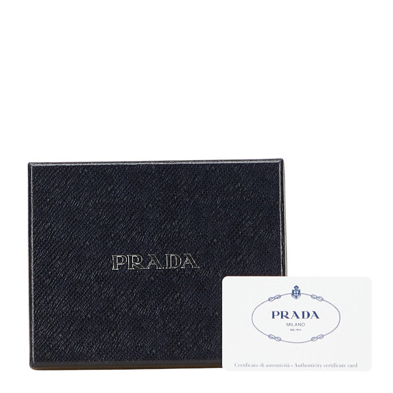 プラダ サフィアーノ カードケース 名刺入れ 1M1439 ブラック レザー レディース PRADA 【中古】