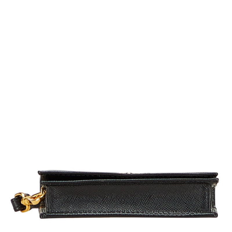 プラダ サフィアーノ カードケース 名刺入れ 1M1439 ブラック レザー レディース PRADA 【中古】