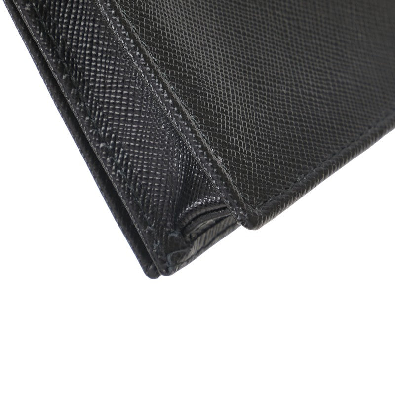 プラダ サフィアーノ カードケース 名刺入れ 1M1439 ブラック レザー レディース PRADA 【中古】