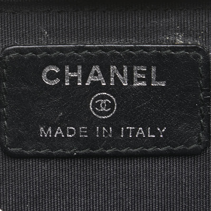 シャネル マトラッセ ココマーク L字ファスナー コインケース キーケース ブラック キャビアスキン レディース CHANEL 【中古】