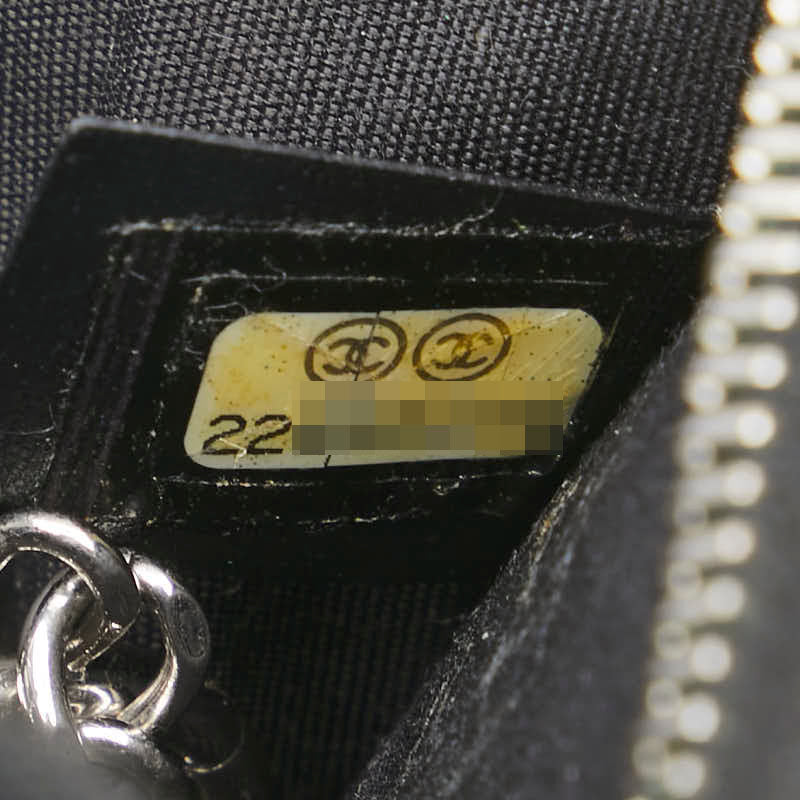 シャネル マトラッセ ココマーク L字ファスナー コインケース キーケース ブラック キャビアスキン レディース CHANEL 【中古】