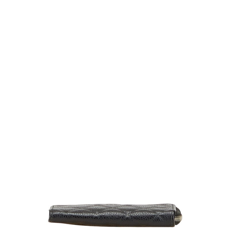 シャネル マトラッセ ココマーク L字ファスナー コインケース キーケース ブラック キャビアスキン レディース CHANEL 【中古】