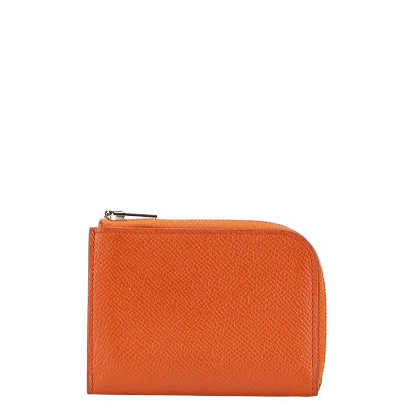 エルメス リミックスID L字ファスナー コインケース コインパース オレンジ ヴォーエプソン レディース HERMES 【中古】