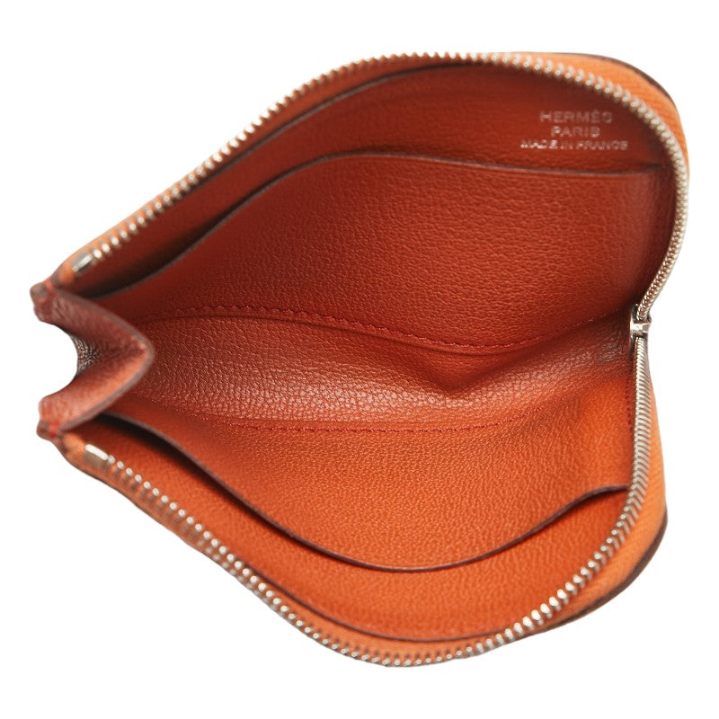 エルメス リミックスID L字ファスナー コインケース コインパース オレンジ ヴォーエプソン レディース HERMES 【中古】