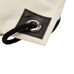 ジミーチュウ リュック バックパック ナップサック アイボリー ブラック キャンバス レザー レディース JIMMY CHOO 【中古】