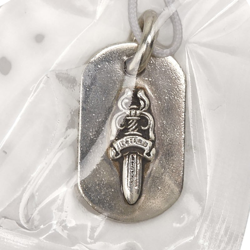 クロムハーツ スモール レイズド ダガー ドッグタグ ペンダントトップ SV925 シルバー メンズ CHROME HEARTS 【中古】