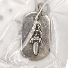 クロムハーツ スモール レイズド ダガー ドッグタグ ペンダントトップ SV925 シルバー メンズ CHROME HEARTS 【中古】