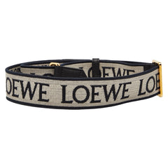 ロエベ アナグラム ショルダーストラップ ネイビー ベージュ キャンバス レザー レディース LOEWE 【中古】
