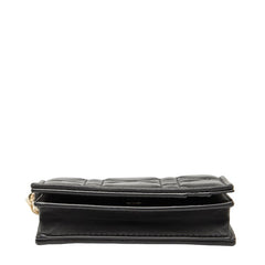 ディオール レディディオール カナージュ カードケース ブラック レザー レディース Dior 【中古】