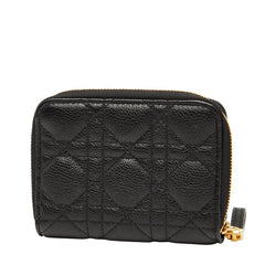 ディオール ディオール カロ スカーレット ウォレット 二つ折り財布 ブラック ゴールド レザー レディース Dior 【中古】