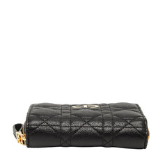 ディオール ディオール カロ スカーレット ウォレット 二つ折り財布 ブラック ゴールド レザー レディース Dior 【中古】