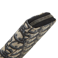 ディオール オブリーク サドル ロングジップウォレット 長財布 ネイビー キャンバス レザー メンズ Dior 【中古】