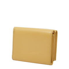 ロエベ アナグラム トライフォールド 三つ折り財布 イエロー レザー レディース LOEWE 【中古】