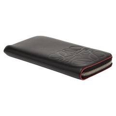 ロエベ アナグラム 長財布 ラウンドファスナー ブラック レザー レディース LOEWE 【中古】