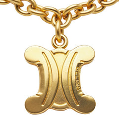 セリーヌ マカダム トリオンフ ロゴ ネックレス ゴールド メッキ レディース CELINE 【中古】