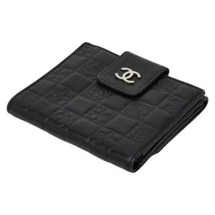 シャネル アイコン 二つ折り財布 A24212 ブラック レザー レディース CHANEL 【中古】