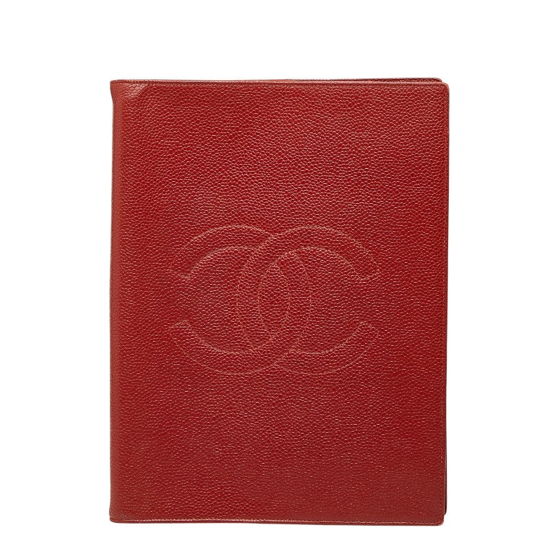 シャネル ココマーク - 手帳カバー レッド キャビアスキン レディース CHANEL 【中古】