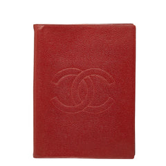 シャネル ココマーク - 手帳カバー レッド キャビアスキン レディース CHANEL 【中古】