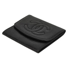 シャネル ココマーク コインケース 小銭入れ ブラック キャビアスキン レディース CHANEL 【中古】