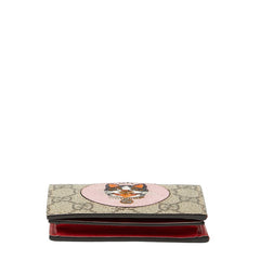 グッチ GGスプリーム ボスコ 二つ折り財布 コンパクトウォレット 506277 ベージュ マルチカラー PVC レディース GUCCI 【中古】