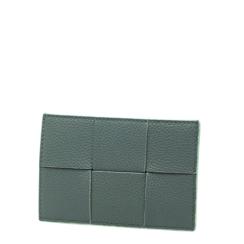 ボッテガヴェネタ マキシイントレチャート カードケース パスケース ライトグリーン レザー レディース BOTTEGAVENETA 【中古】