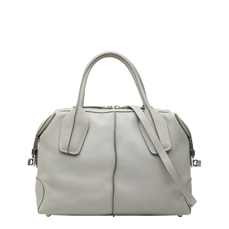 トッズ Dスタイリング ハンドバッグ ショルダーバッグ 2WAY グレー レザー レディース TOD’S 【中古】