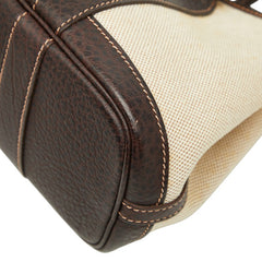 エルメス ガーデンパーティ TTPM ミニ トートバッグ ハンドバッグ ベージュ ブラウン トワルアッシュ レザー レディース HERMES 【中古】