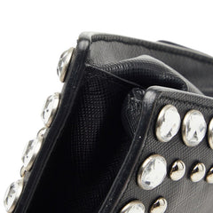 プラダ スタッズ ハンドバッグ ショルダーバッグ 2WAY ブラック サフィアーノレザー/ビジュー レディース PRADA 【中古】