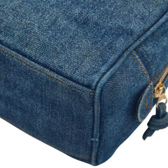 シャネル ココマーク ポーチ クラッチバッグ セカンドバッグ ブルー デニム レディース CHANEL 【中古】